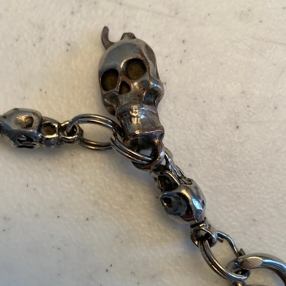 Harley-Davidson Black Leather Hip Pouch with Silver Chain - Picture 5 of 11